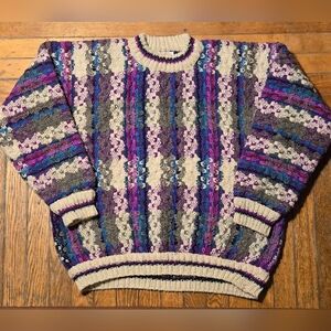 VTG Nuevo Americana Wool Hand Knit Pullover Sweater XL